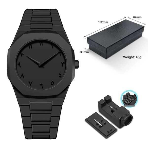 Arabic Aura 46gm Black watch for men Black - Image 3