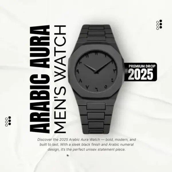 Arabic Aura 46gm Black watch for men Black