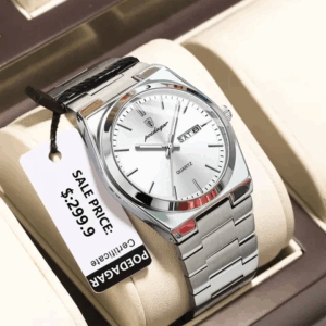POEDAGAR High Quality Men’s Watch Quartz Silver And White (1 Year Warranty)
